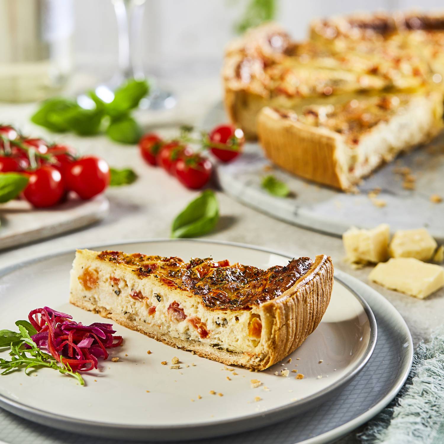 Chefs’ Selections Tomato & Basil Quiche (1 x 1.5kg) (12 pre-portion)