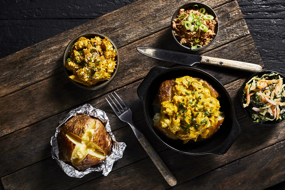 Coronation Chicken Curry Jacket Potatoes
