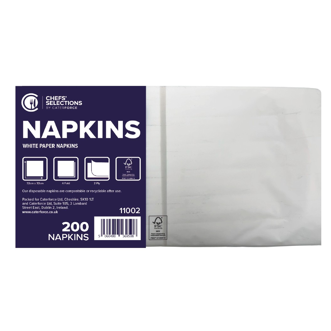 Chefs’ Selections 2ply White Napkin (200 x 33cm)