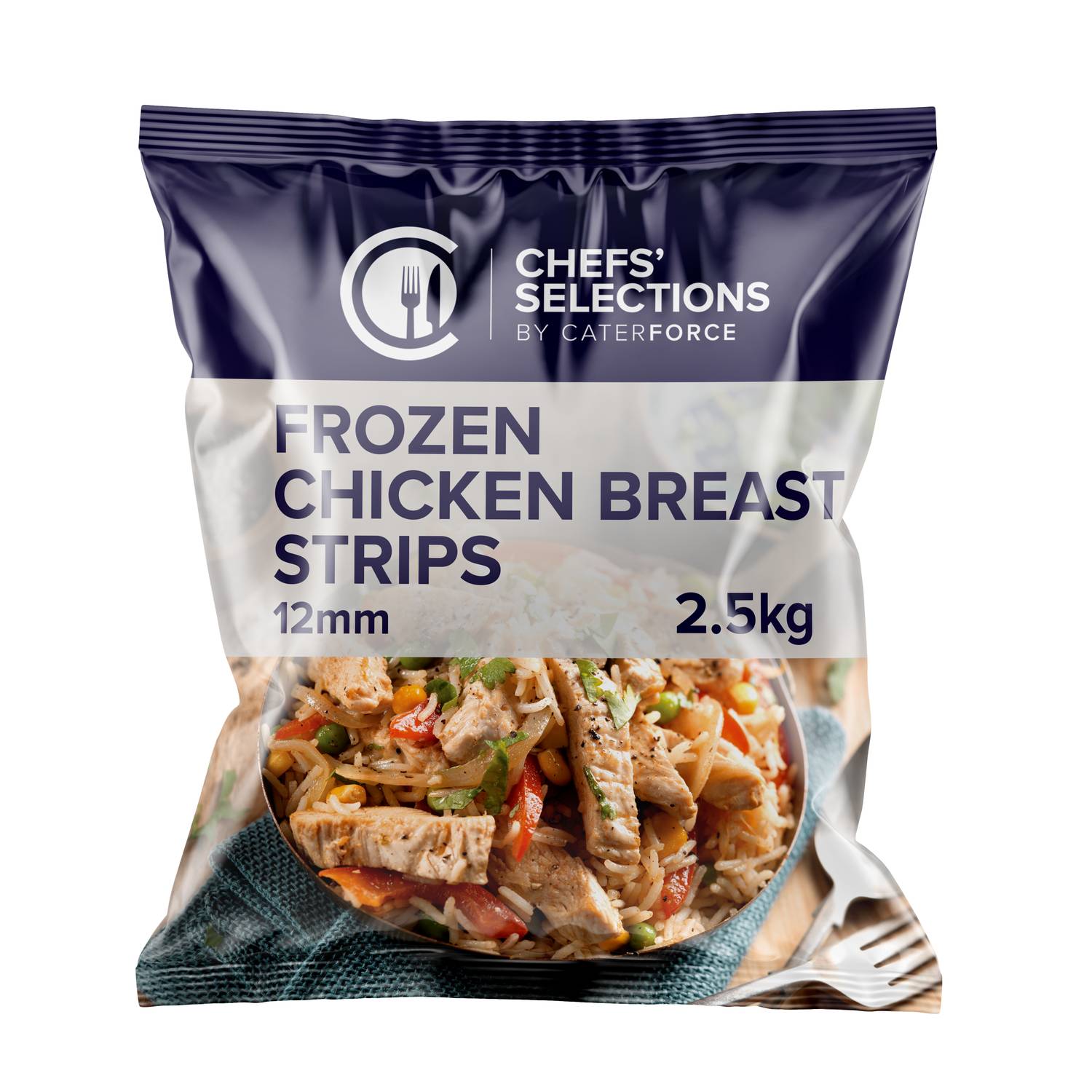 Chefs’ Selections Steamed Cooked Chicken Breast Strips 12mm (4 x 2.5kg)