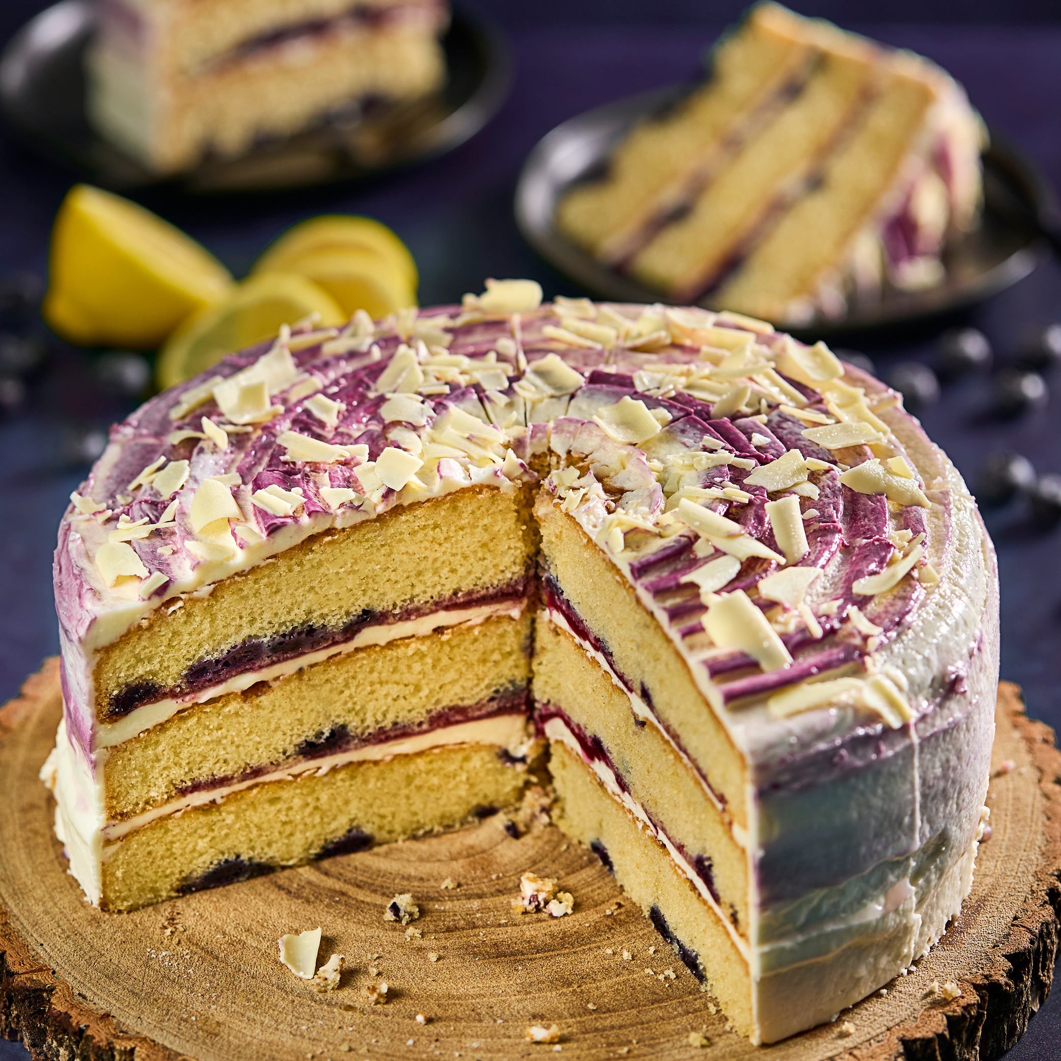 Chefs’ Selections Premium Collection Triple Layer Blueberry & Lemon Cake (1 x 16 portions)